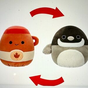 Squishmallows FlipAMallows Jeremiah Maple Syrup & Gertrude Goose Plush NWT